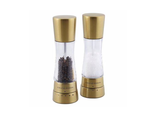 Súprava mlynčekov na korenie a soľ Derwent Gold Gourmet Precision+
